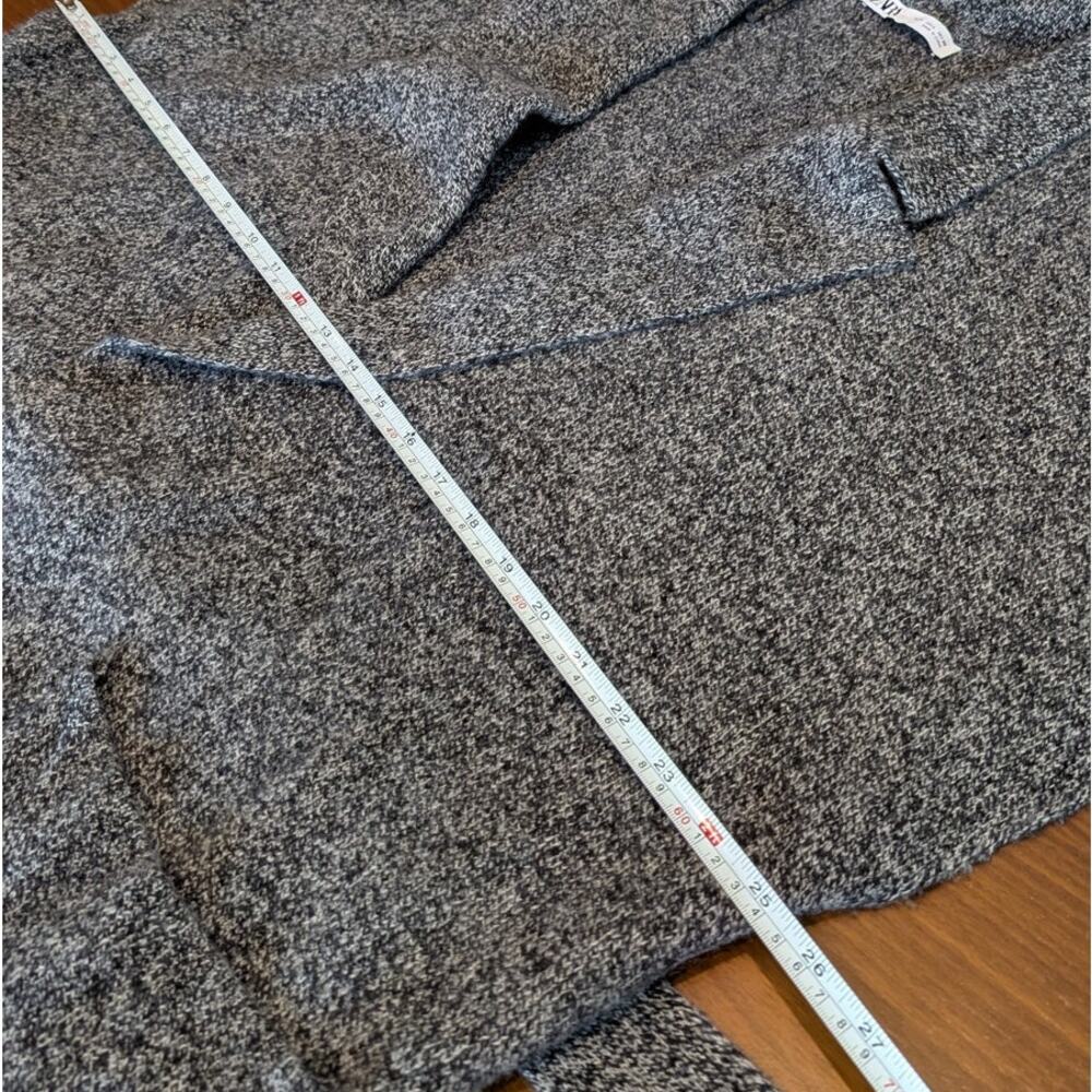 Zara Gray Flecked Knit 100% Wool Short Sleeve Coat Belted Vest, size L - Picture 4 of 8